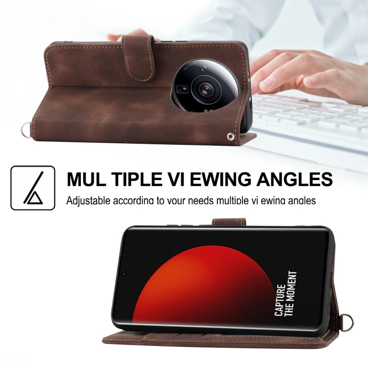 For Xiaomi 12 Ultra Skin-feel Flowers Embossed Wallet Leather Phone Case