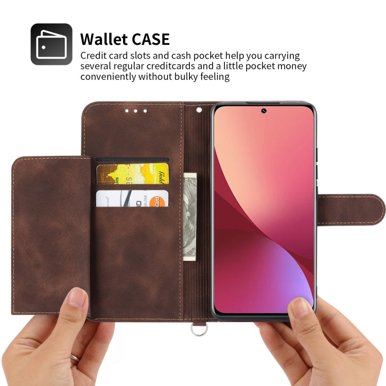 For Xiaomi 12 / 12X Skin-feel Flowers Embossed Wallet Leather Phone Case