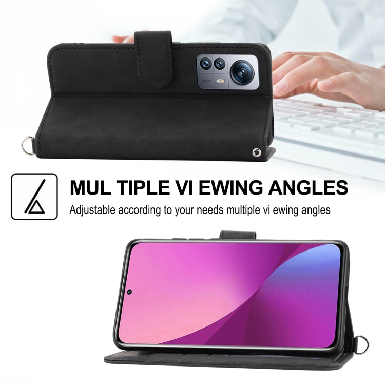 For Xiaomi 12 Lite Skin-feel Flowers Embossed Wallet Leather Phone Case