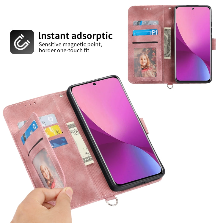 For Xiaomi 12 Lite Skin-feel Flowers Embossed Wallet Leather Phone Case