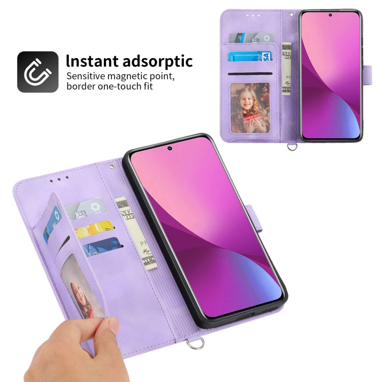 For Xiaomi 12 Lite Skin-feel Flowers Embossed Wallet Leather Phone Case