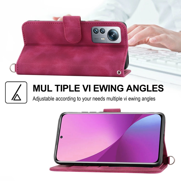 For Xiaomi 12 Lite Skin-feel Flowers Embossed Wallet Leather Phone Case