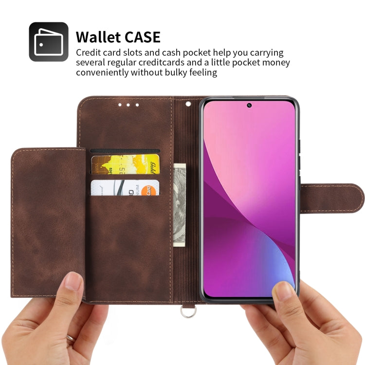 For Xiaomi 12 Lite Skin-feel Flowers Embossed Wallet Leather Phone Case