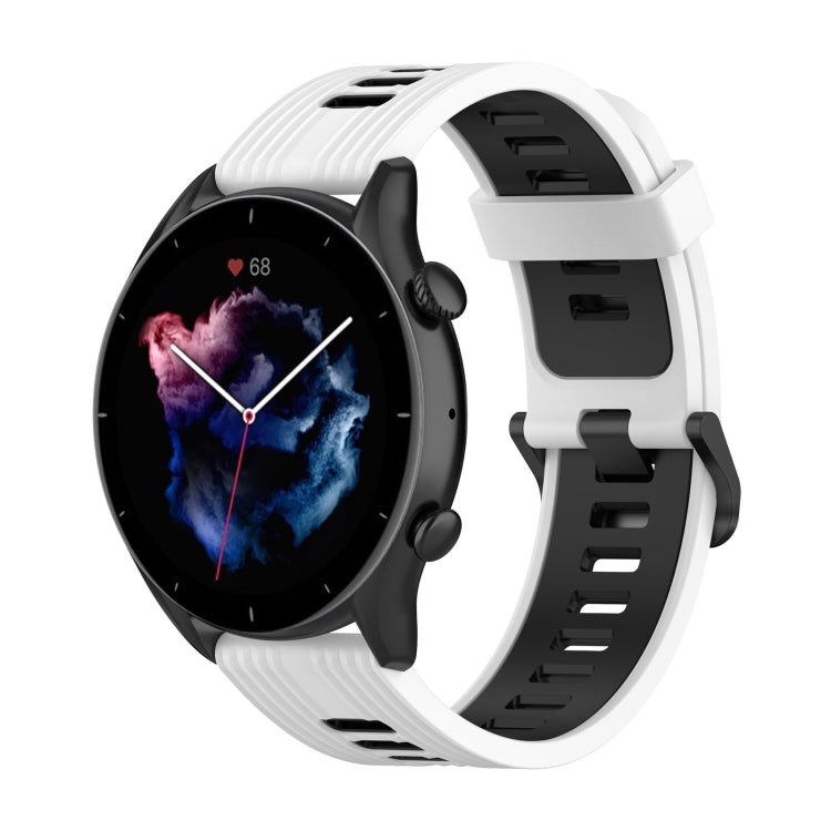 For  Amazfit GTR 4 Stripe Two-color Silicone Watch Band