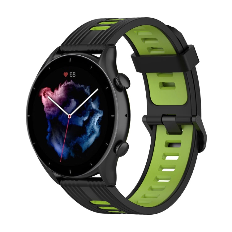 For  Amazfit GTR 4 Stripe Two-color Silicone Watch Band