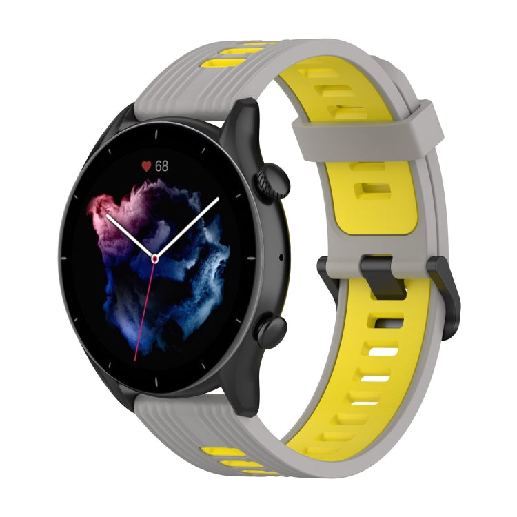 For  Amazfit GTR 4 Stripe Two-color Silicone Watch Band