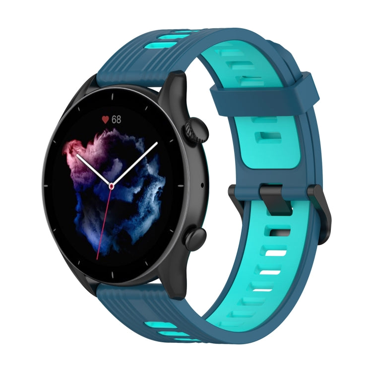 For  Amazfit GTR 4 Stripe Two-color Silicone Watch Band