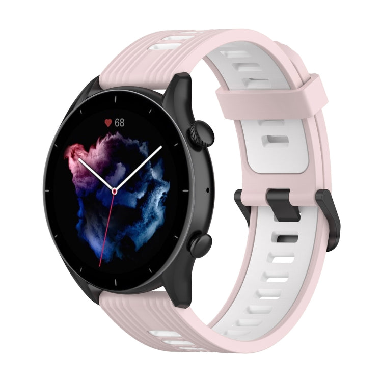 For  Amazfit GTR 4 Stripe Two-color Silicone Watch Band