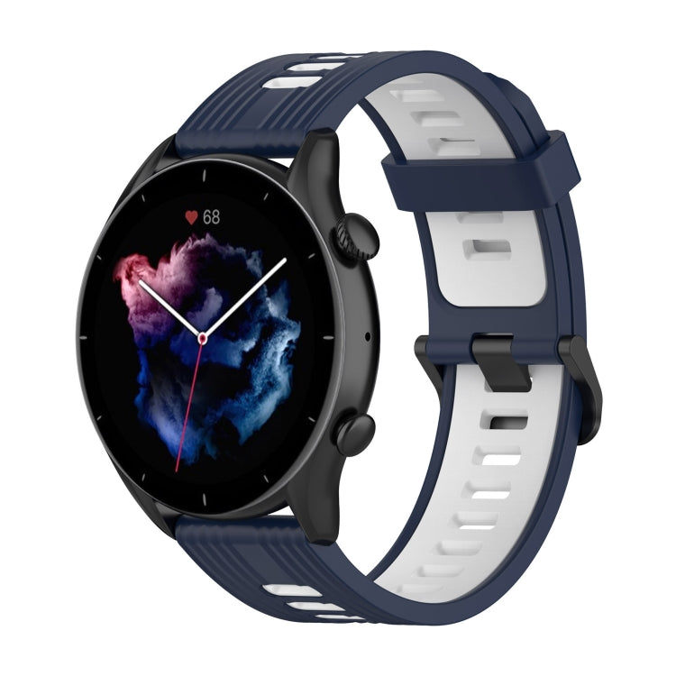 For  Amazfit GTR 4 Stripe Two-color Silicone Watch Band