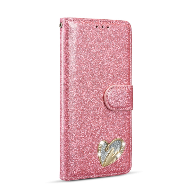 For Samsung Galaxy S20 Glitter Powder Love Leather Phone Case