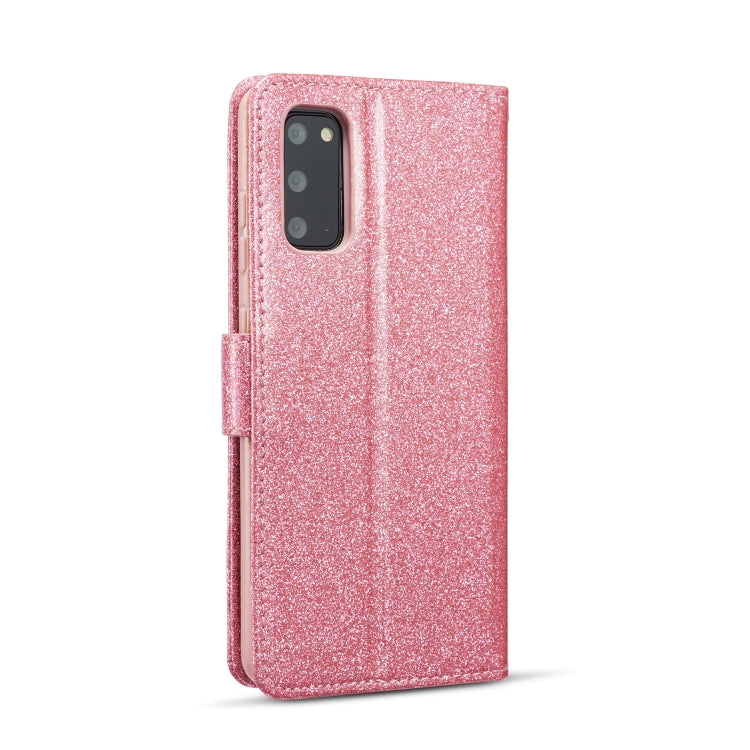For Samsung Galaxy S20 Glitter Powder Love Leather Phone Case
