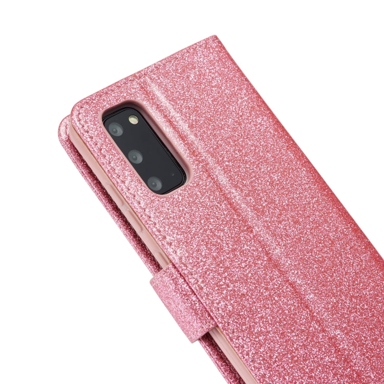 For Samsung Galaxy S20 Glitter Powder Love Leather Phone Case