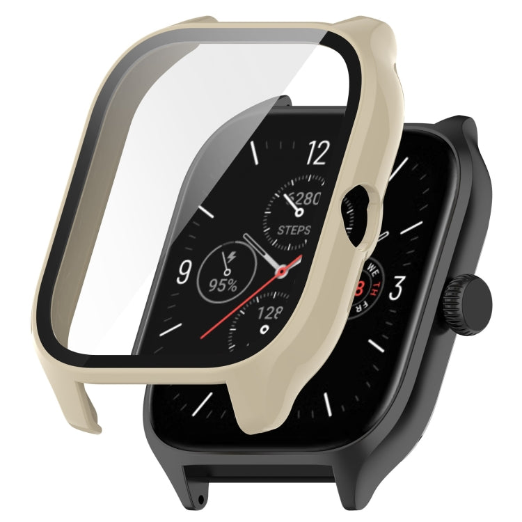 For Amazfit GTS 4 PC + Tempered Glass Integrated Protective Watch Case