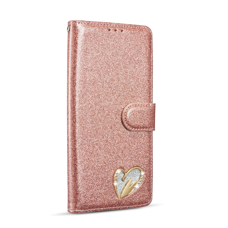For Samsung Galaxy A71 Glitter Powder Love Leather Phone Case