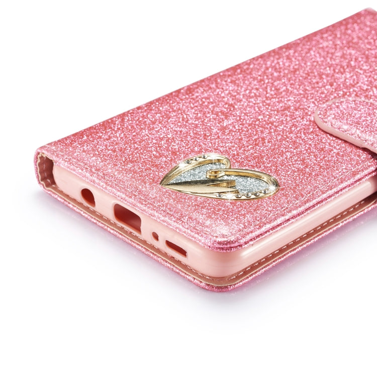 For Samsung Galaxy A71 Glitter Powder Love Leather Phone Case