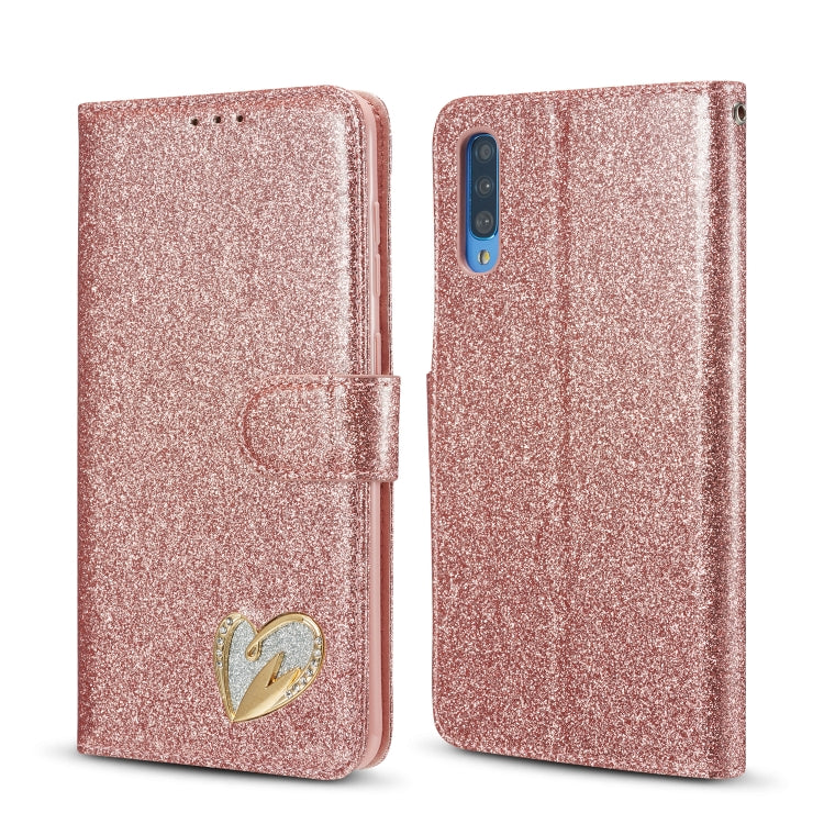 For Samsung Galaxy A70/A70S Glitter Powder Love Leather Phone Case