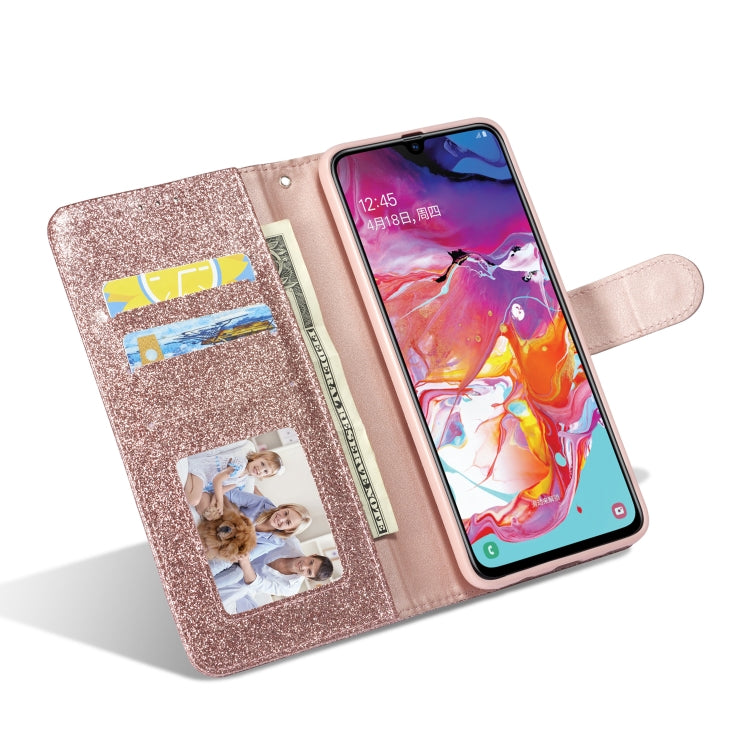 For Samsung Galaxy A70/A70S Glitter Powder Love Leather Phone Case