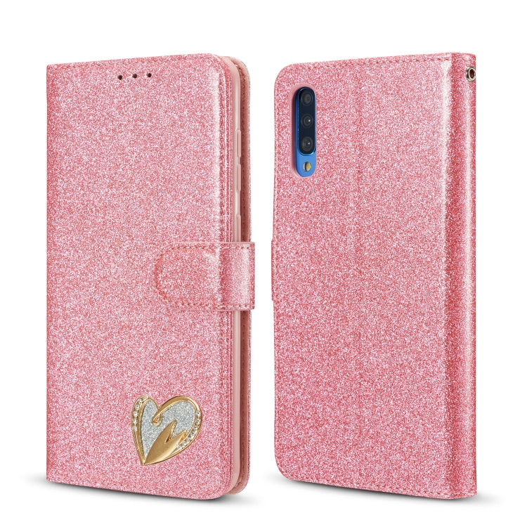 For Samsung Galaxy A70/A70S Glitter Powder Love Leather Phone Case