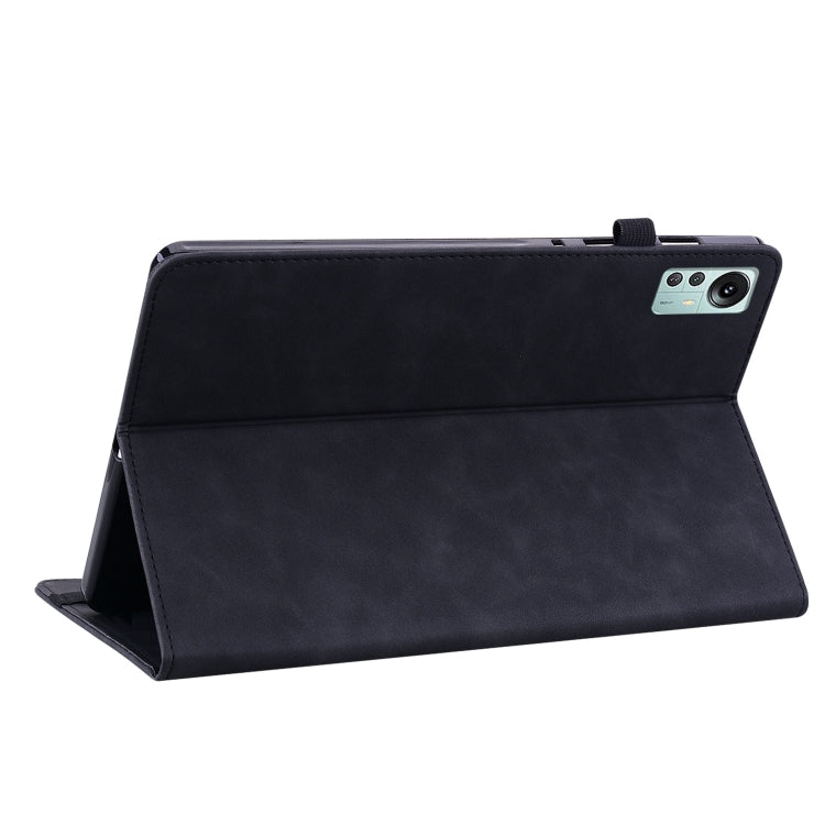 For Xiaomi Pad 5 Pro 12.4 Skin Feel Solid Color Zipper Leather Tablet Case