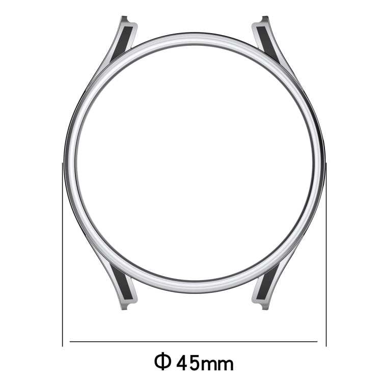 For Samsung Galaxy Watch5 Pro 45mm Hanging Sculpture Two-color Protective Watch Case with Tempered Glass Film