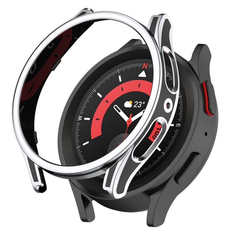 For Samsung Galaxy Watch5 40mm Hanging Sculpture Two-color Protective Watch Case with Tempered Glass Film