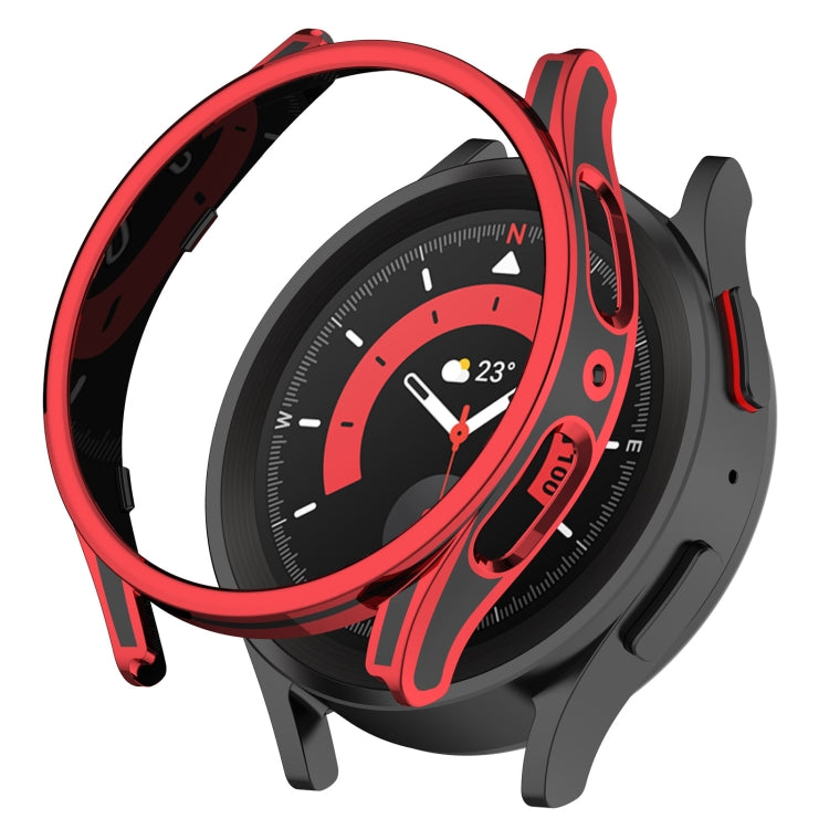 For Samsung Galaxy Watch5 44mm Hanging Sculpture Two-color Protective Watch Case with Tempered Glass Film