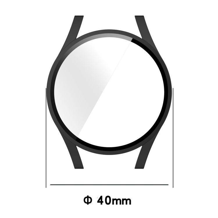 For Samsung Galaxy Watch4 40mm Hanging Sculpture Two-color Protective Watch Case with Tempered Glass Film
