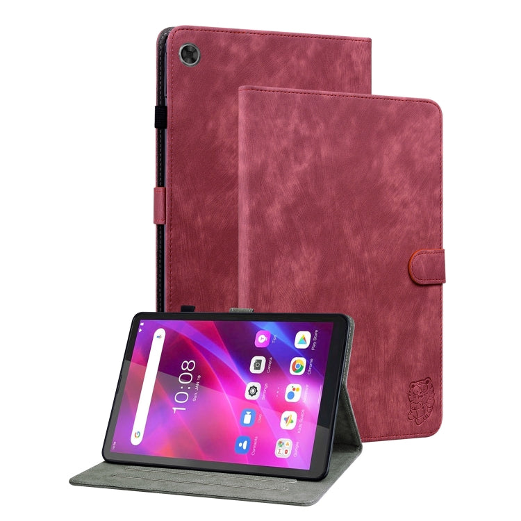 For Lenovo Tab M7 3rd Gen Tiger Pattern Flip Leather Tablet Case