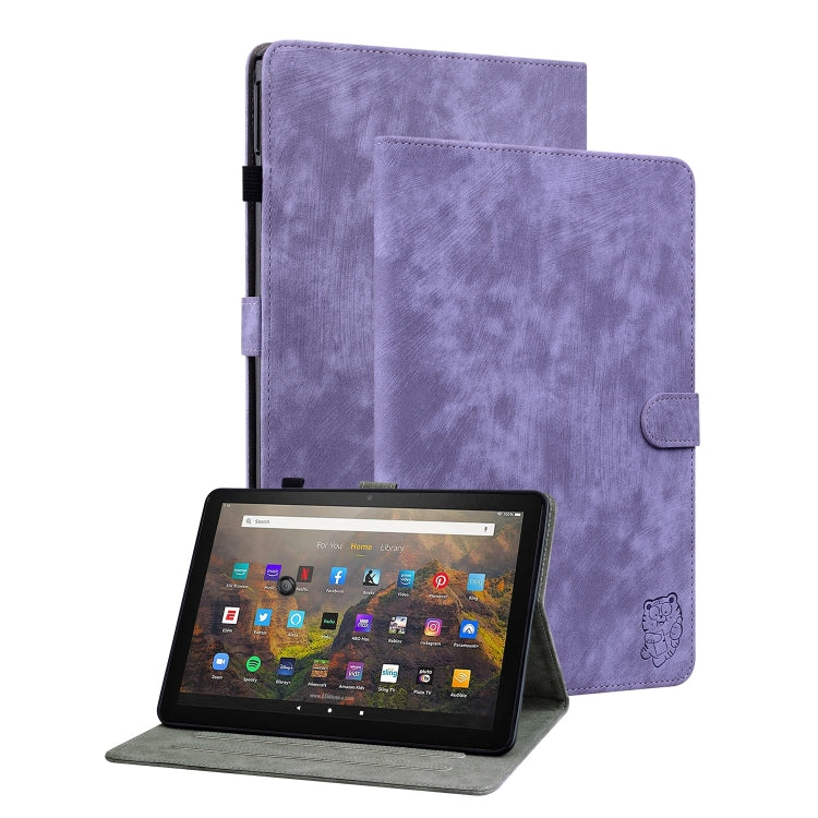 For Amazon Kindle Fire 7 2022 Tiger Pattern Flip Leather Tablet Case