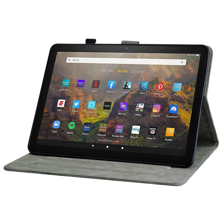For Amazon Kindle Fire 7 2022 Tiger Pattern Flip Leather Tablet Case