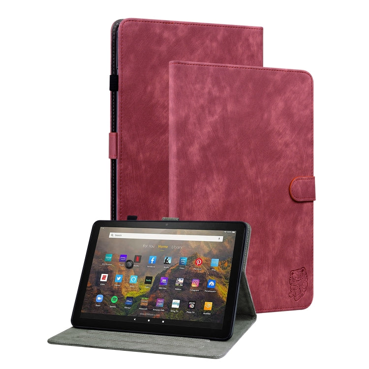 For Amazon Kindle Fire 7 2022 Tiger Pattern Flip Leather Tablet Case