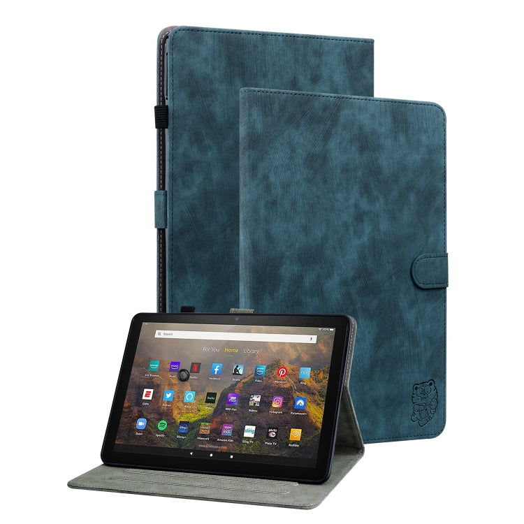 For Amazon Kindle Fire 7 2022 Tiger Pattern Flip Leather Tablet Case