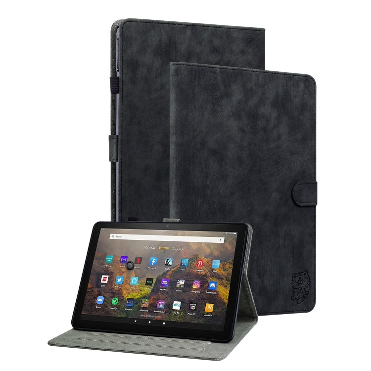 For Amazon Kindle Fire 7 2022 Tiger Pattern Flip Leather Tablet Case