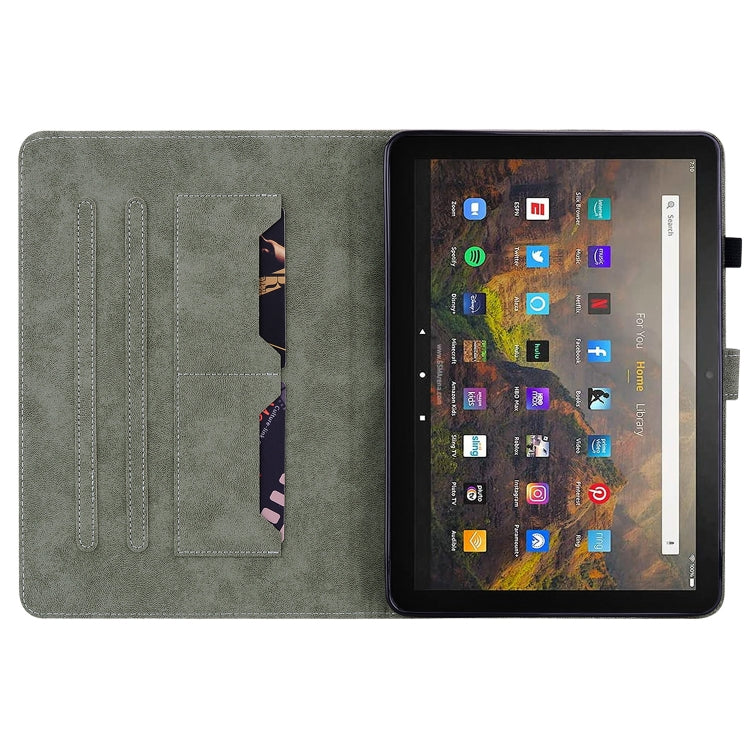 For Amazon Kindle Fire 7 2022 Tiger Pattern Flip Leather Tablet Case