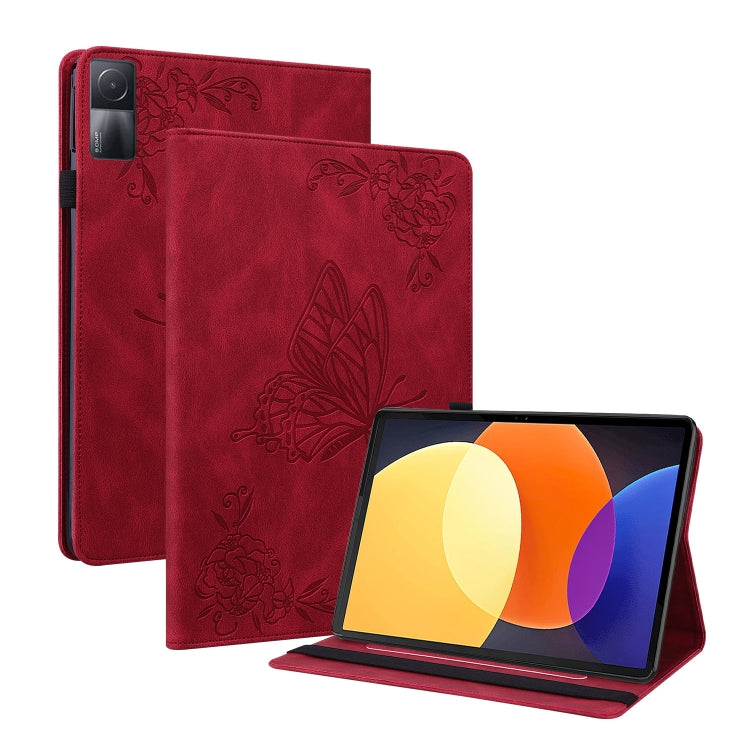 For Xiaomi Redmi Pad 5G Butterfly Flower Embossed Leather Tablet Case