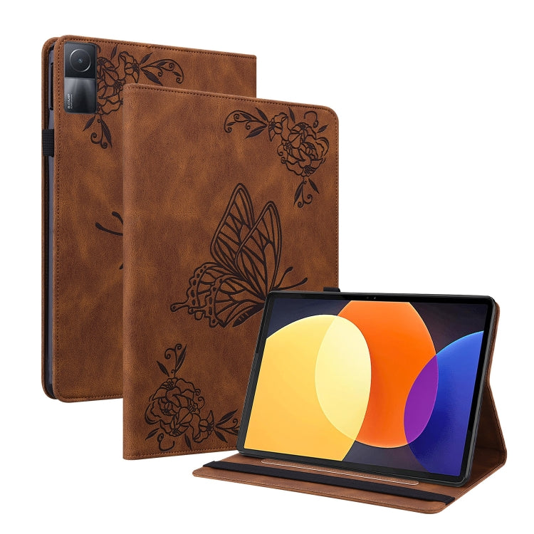 For Xiaomi Redmi Pad 5G Butterfly Flower Embossed Leather Tablet Case