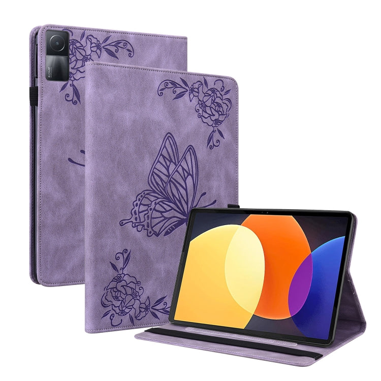 For Xiaomi Redmi Pad 5G Butterfly Flower Embossed Leather Tablet Case