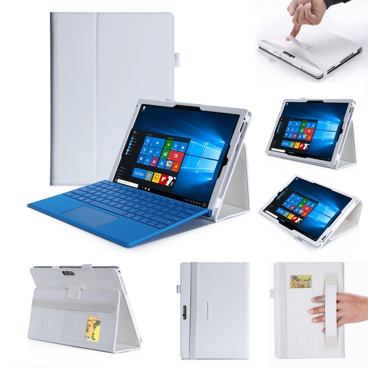 WY-867A For Microsoft Surface Pro 7 2019 / Pro 6 2018 / Surface Pro 2017 / 5 / 4 / 3 12.3 inch Universal Matte Litchi Texture PU Leather Tablet PC Protective Cover with Keyboard Slot & Bracket & Hand Support & Card Slots Function