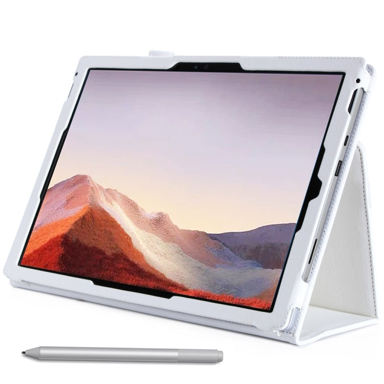 WY-867A For Microsoft Surface Pro 7 2019 / Pro 6 2018 / Surface Pro 2017 / 5 / 4 / 3 12.3 inch Universal Matte Litchi Texture PU Leather Tablet PC Protective Cover with Keyboard Slot & Bracket & Hand Support & Card Slots Function