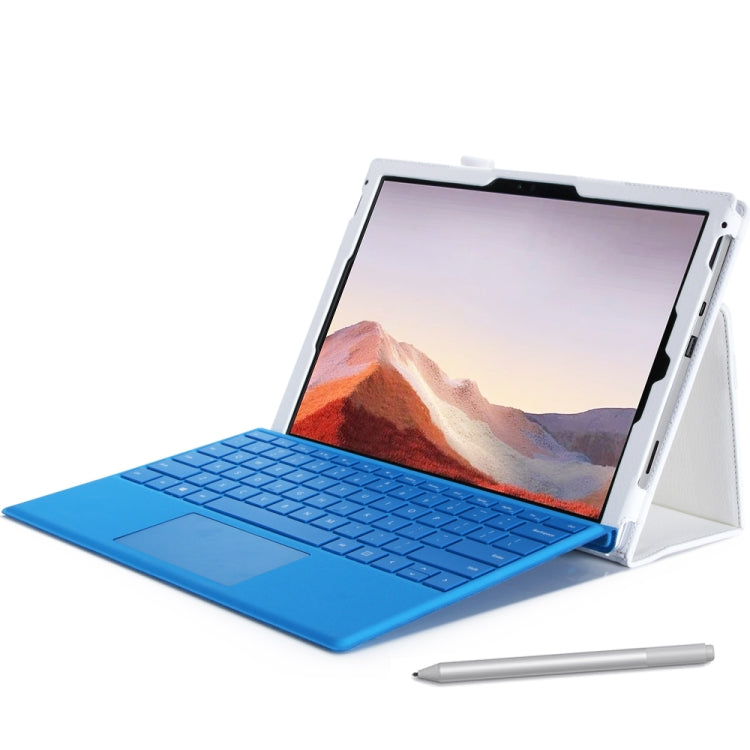 WY-867A For Microsoft Surface Pro 7 2019 / Pro 6 2018 / Surface Pro 2017 / 5 / 4 / 3 12.3 inch Universal Matte Litchi Texture PU Leather Tablet PC Protective Cover with Keyboard Slot & Bracket & Hand Support & Card Slots Function