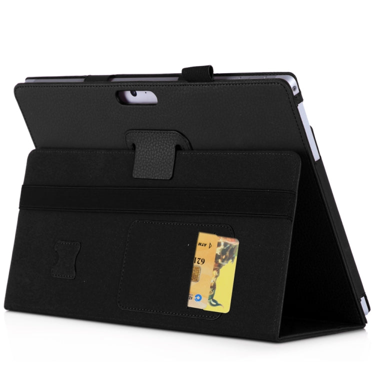 WY-867A For Microsoft Surface Pro 7 2019 / Pro 6 2018 / Surface Pro 2017 / 5 / 4 / 3 12.3 inch Universal Matte Litchi Texture PU Leather Tablet PC Protective Cover with Keyboard Slot & Bracket & Hand Support & Card Slots Function