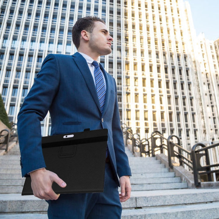 WY-867A For Microsoft Surface Pro 7 2019 / Pro 6 2018 / Surface Pro 2017 / 5 / 4 / 3 12.3 inch Universal Matte Litchi Texture PU Leather Tablet PC Protective Cover with Keyboard Slot & Bracket & Hand Support & Card Slots Function