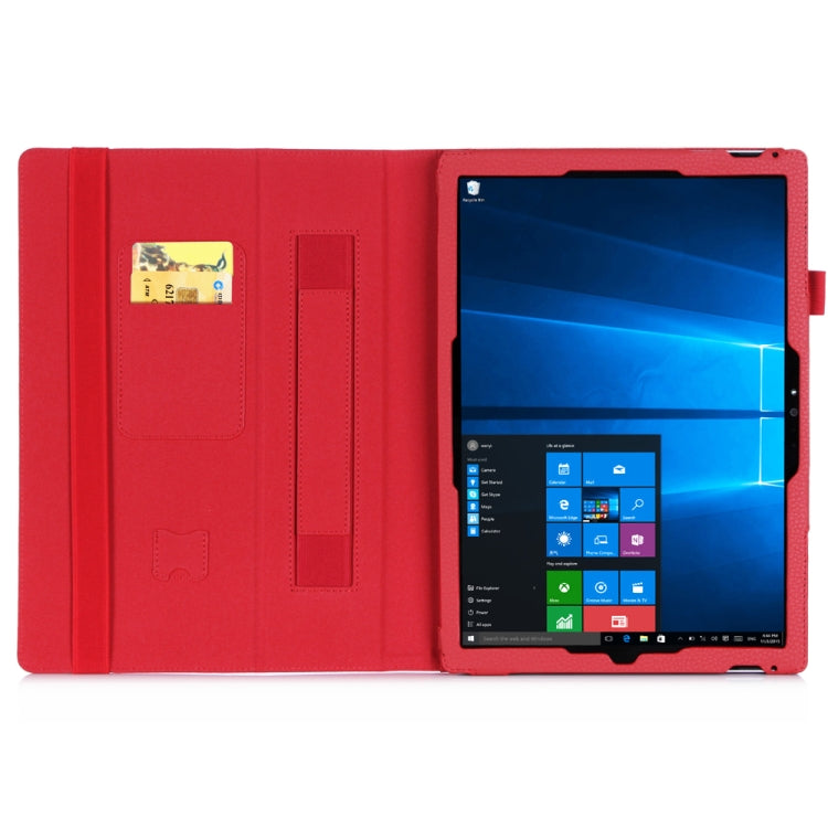 WY-867A For Microsoft Surface Pro 7 2019 / Pro 6 2018 / Surface Pro 2017 / 5 / 4 / 3 12.3 inch Universal Matte Litchi Texture PU Leather Tablet PC Protective Cover with Keyboard Slot & Bracket & Hand Support & Card Slots Function