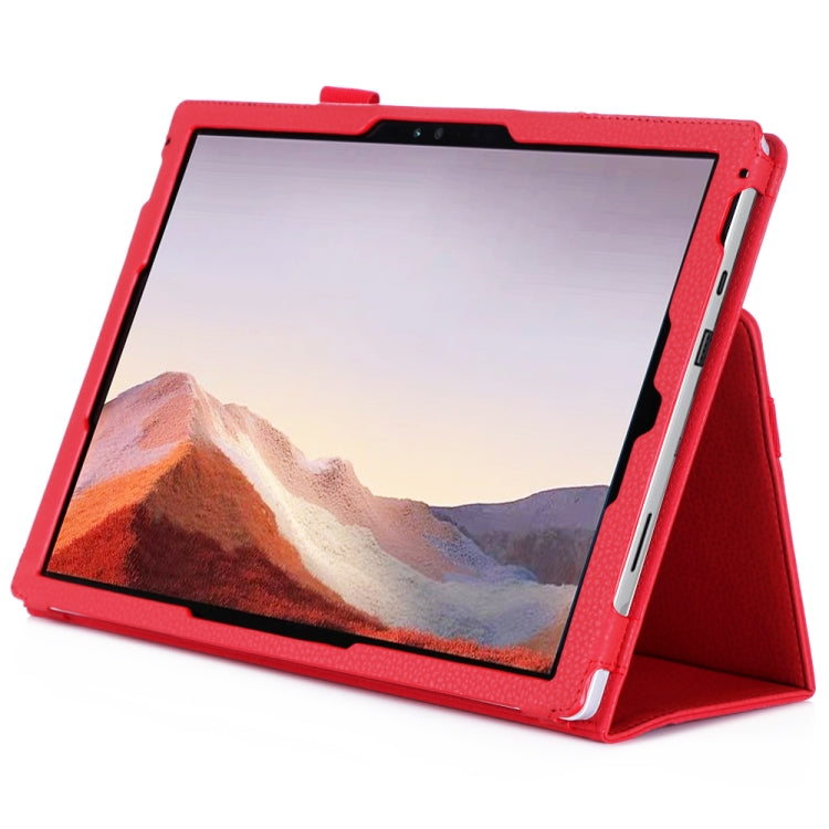 WY-867A For Microsoft Surface Pro 7 2019 / Pro 6 2018 / Surface Pro 2017 / 5 / 4 / 3 12.3 inch Universal Matte Litchi Texture PU Leather Tablet PC Protective Cover with Keyboard Slot & Bracket & Hand Support & Card Slots Function