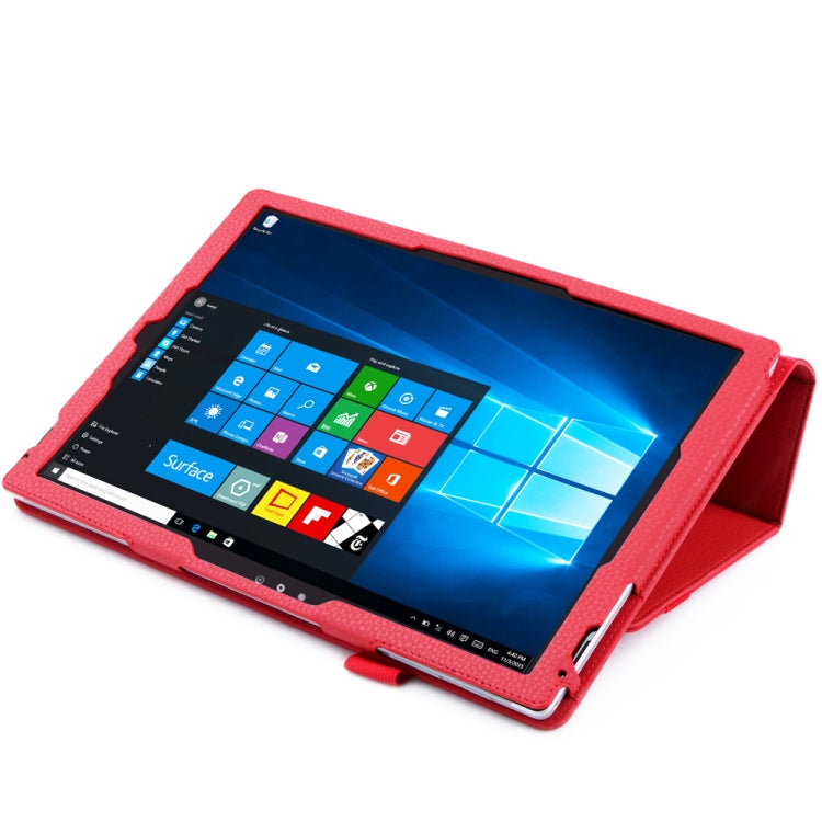 WY-867A For Microsoft Surface Pro 7 2019 / Pro 6 2018 / Surface Pro 2017 / 5 / 4 / 3 12.3 inch Universal Matte Litchi Texture PU Leather Tablet PC Protective Cover with Keyboard Slot & Bracket & Hand Support & Card Slots Function