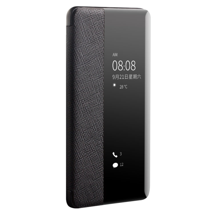 For Huawei P40 QIALINO Puda Texture Side Window View Leather Phone Case