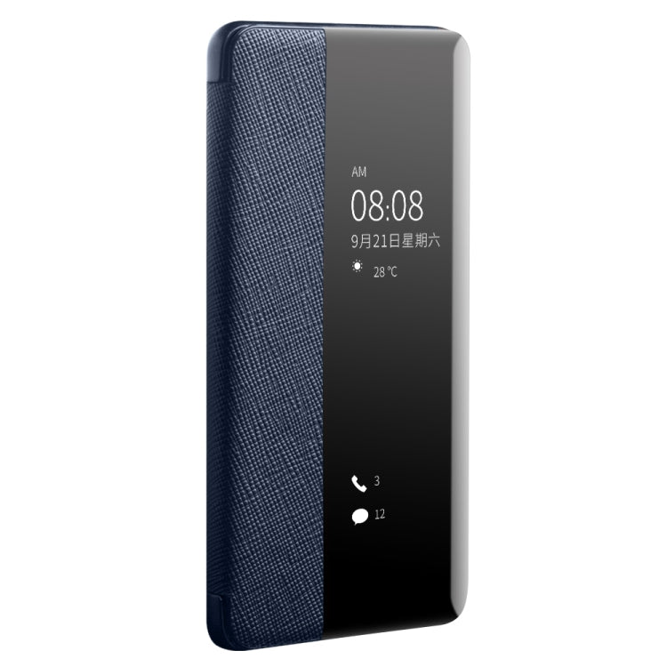 For Huawei P40 QIALINO Puda Texture Side Window View Leather Phone Case