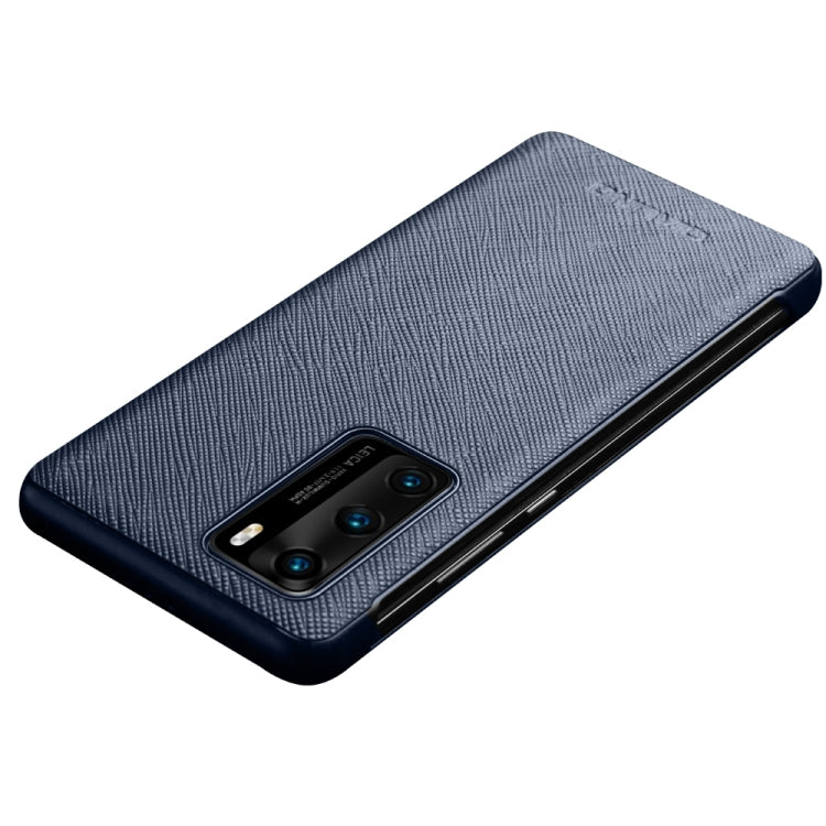 For Huawei P40 QIALINO Puda Texture Side Window View Leather Phone Case