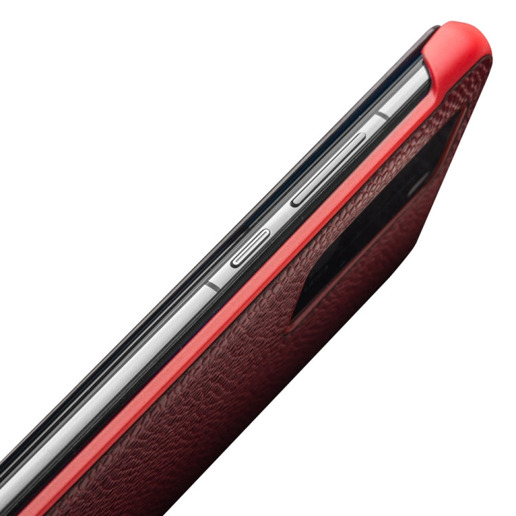 For Huawei P40 Pro QIALINO XiangNai Texture Side Window View Leather Phone Case(Red)