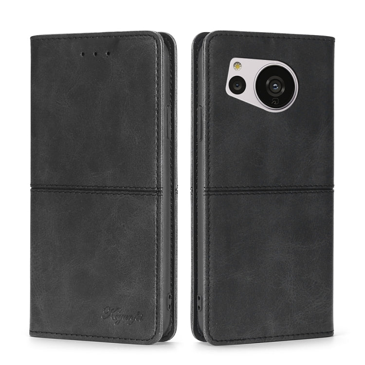 For Sharp Aquos Sense7 Cow Texture Magnetic Leather Phone Case